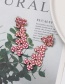 Fashion Pink Flower Paint Stud Earrings