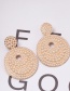 Fashion Gold Disc Pearl Stud Earrings