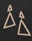 Fashion Gold Triangle Diamond Earrings