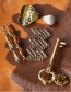Fashion Wave Type (bright Gold) Geometric Lock Key Pin Chain Brooch