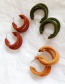 Fashion Chocolate Color Metal Multi-ring Plush Earrings