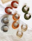Fashion Army Green Metal Multi-ring Plush Earrings