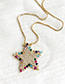 Fashion Gold Copper Inlaid Zircon Pentagram Necklace