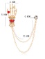 Fashion Gold Alloy Diamond Studded Ghost Hand Brooch