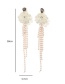 Fashion White Crystal Flower Drops Diamond Pearl Tassel Earrings