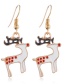 Fashion Golden Elk Santa Claus Elk Gift Christmas Necklace Earring Set