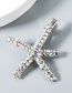 Fashion Silver Starfish With Diamond Hairpin