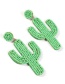 Fashion White Rice Bead Cactus Earrings