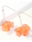 Fashion Orange Pearl Beaded Resin Petal Earrings