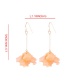 Fashion Orange Pearl Beaded Resin Petal Earrings