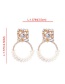 Fashion Gold Openwork Diamond Pearl Circle Alloy Stud Earrings