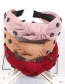 Fashion Pink Plaid Printed Diamond Flower Headband