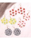Fashion Lemon Fruit Print Acrylic Round Earrings