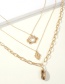 Fashion Gold Alloy Diamond Sun Shell Multi-layer Necklace