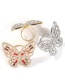Fashion Gold Alloy Openwork Butterfly And Diamond Ring