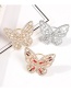 Fashion Color Alloy Openwork Butterfly And Diamond Ring