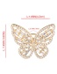 Fashion Gold Alloy Openwork Butterfly And Diamond Ring