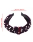 Fashion Red Gold Velvet Nail Pearl Knotted Headband