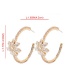 Fashion Gold Copper Inlaid Zircon C-shaped Earrings