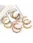 Fashion Color System Copper-studded Glass Drill C-shaped Earrings
