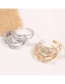 Fashion Gold Copper Inlaid Zircon Hollow C-shaped Earrings