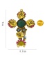 Fashion Gold Cross-studded Emerald Brooch