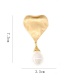 Fashion Gold Heart Shaped Water Drop Pearl Brooch