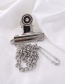 Fashion Silver Clip Metal Chain Brooch