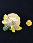 Fashion Gold Bee Gem Flower Pearl Brooch