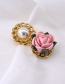 Fashion Gold Ceramic Flower Pearl Brooch