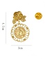 Fashion Gold Openwork Pattern Embossed Queen Coin Brooch