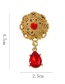 Fashion Gold Openwork Flower Drop Brooch