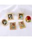 Fashion Golden E Oil Painting Brooch