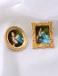 Fashion Golden E Oil Painting Brooch