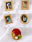 Fashion Golden B Oil Painting Brooch