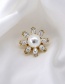 Fashion White Three-dimensional Daisy Crystal Flower Brooch
