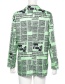 Fashion Green Newspaper Print Suit