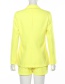 Fashion Yellow Suit + High Waist Shorts Suit