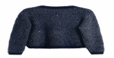 Fashion Blue Bright Silk Woven Round Neck Single-breasted Sweater