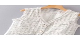 Fashion White Rough Plaid Edging Vest