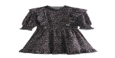 Fashion Black Floral Print Pleated Dress