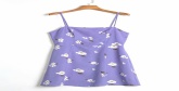 Fashion Purple Sling Flower Print Tube Top Halter Dress