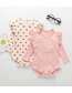 Fashion Pink Small Love Printed Baby Cotton Piece Jumpsuit