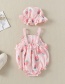 Fashion Pink Strawberry Printed Triangle Strap Baby One-piece Dress