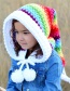 Fashion Dark Color Wool Crochet Rainbow Long Tail Cap
