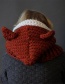 Fashion Dark Red Cartoon Fox Ear Bow Set Head Wool Cap Cloak