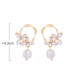 Fashion Gold Diamond Sterling Silver Natural Pearl Earrings