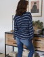 Fashion Dark Blue Striped Pullover Shirt