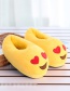 Fashion 15 Yellow Sleeping Cartoon Expression Plush Bag With Cotton Slippers