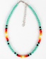 Fashion Blue Starfish Shell Rice Beads Necklace